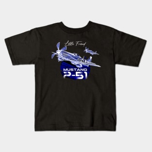 Mustang P-51 Vintage North American Aircraft Kids T-Shirt